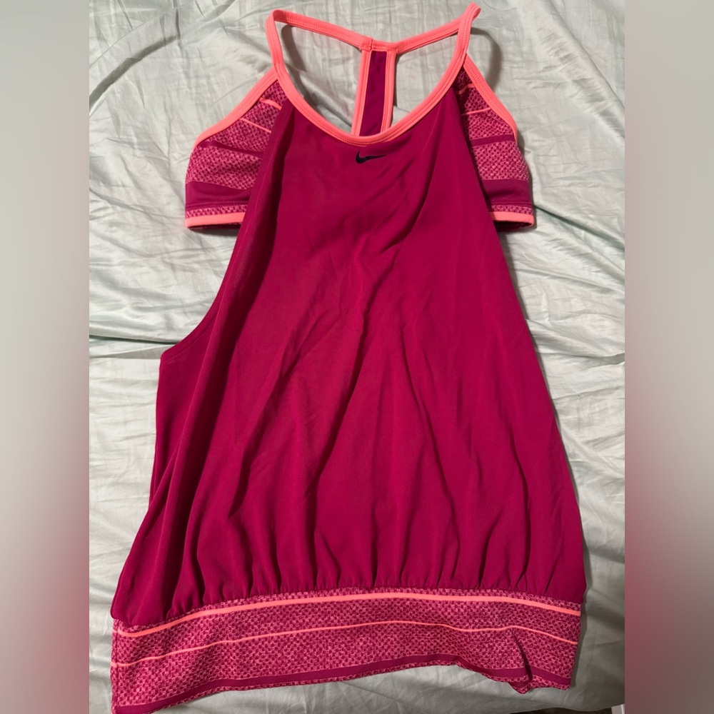 Nike tank top with attached bra size m